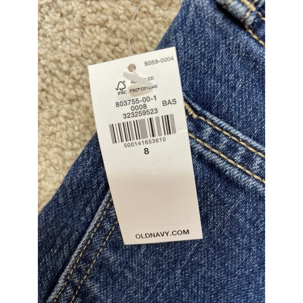NWT OLD NAVY High Rise Flare Jeans Girls Sz 8 Stretch Dark Wash Denim